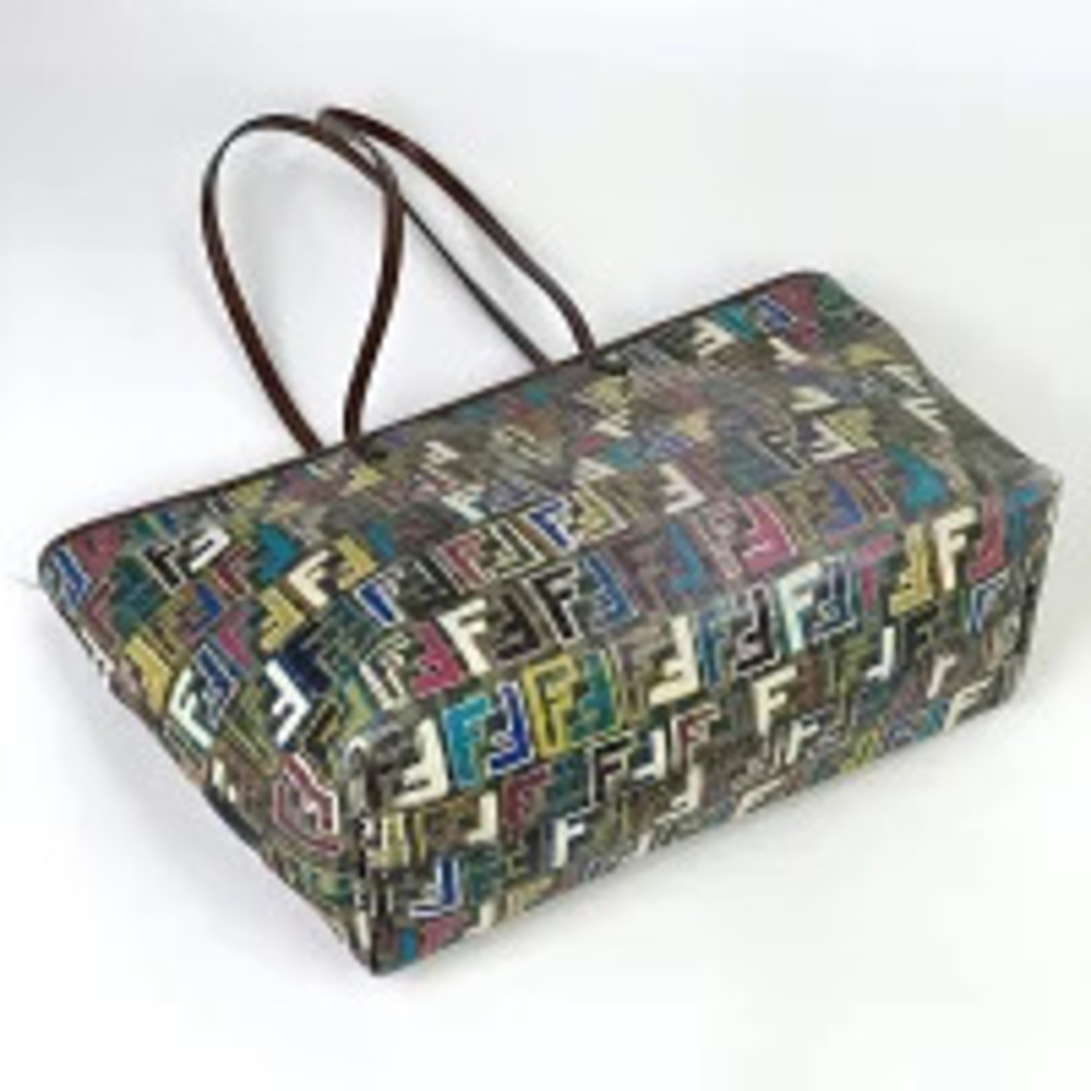 Fendi canvas Zucca bag multicolor tote shoulder brown